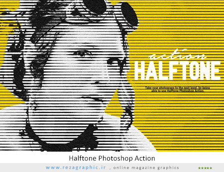 اکشن فتوشاپ افکت ترام - Halftone Photoshop Action